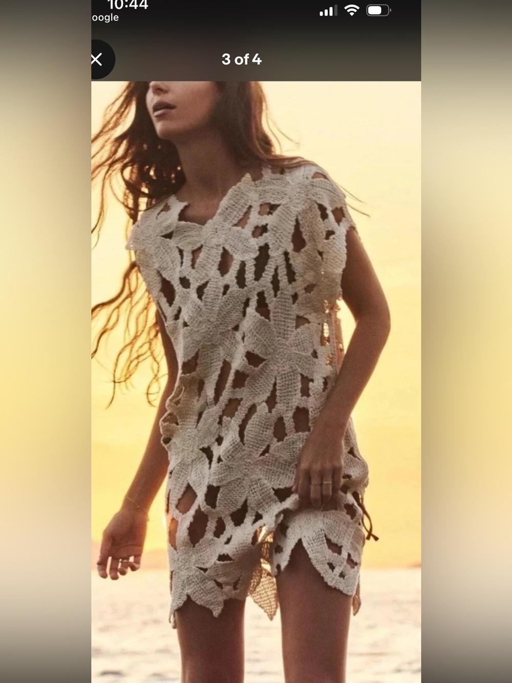 Zara asymmetrical crochet dress XS